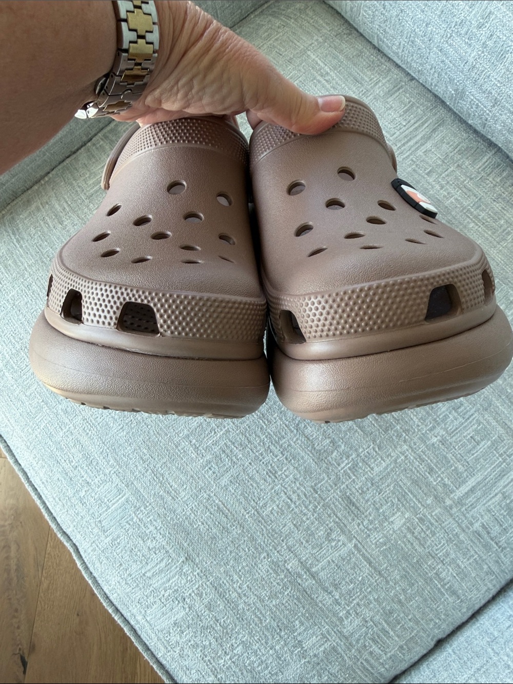Crocs Classic Crush Slide in Latte Women's Size 10 Men's Size 8 Chunky Platform - Picture 6 of 13